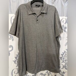 Vince‎ Men's 100% Pima Cotton Short Sleeve Golf Polo Shirt Gray Stripes XXL